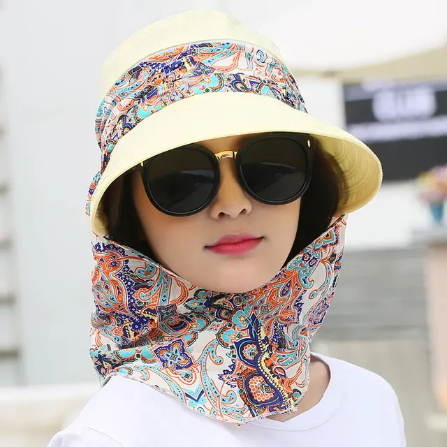 Summer Sun Hat For Outdoor Cycling, Big Edge To Cover Face And Sun Hat Rose Yellow - Shop at LoveMi