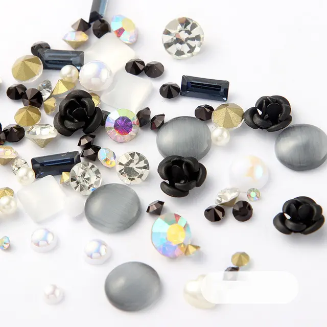 3D Nail Rhinestones Rose Jewelry Diamond DIY Gems Charming Mix Crystal Nail Art Decorations Gel Glitter Nail Accessories B - Shop at LoveMi