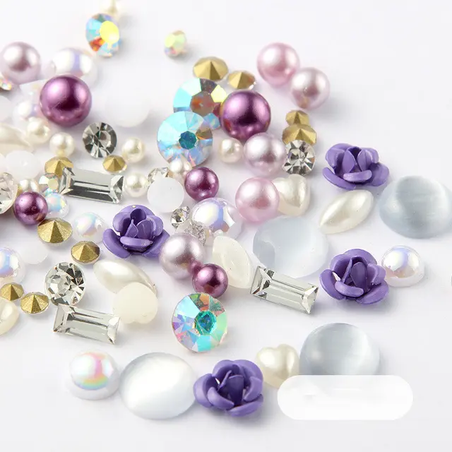 3D Nail Rhinestones Rose Jewelry Diamond DIY Gems Charming Mix Crystal Nail Art Decorations Gel Glitter Nail Accessories - Shop at LoveMi