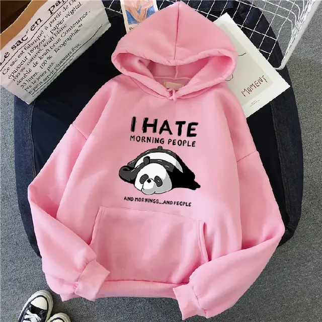 Korean Version Of The Hooded Plus Velvet Sweater Pink - Shop at LoveMi