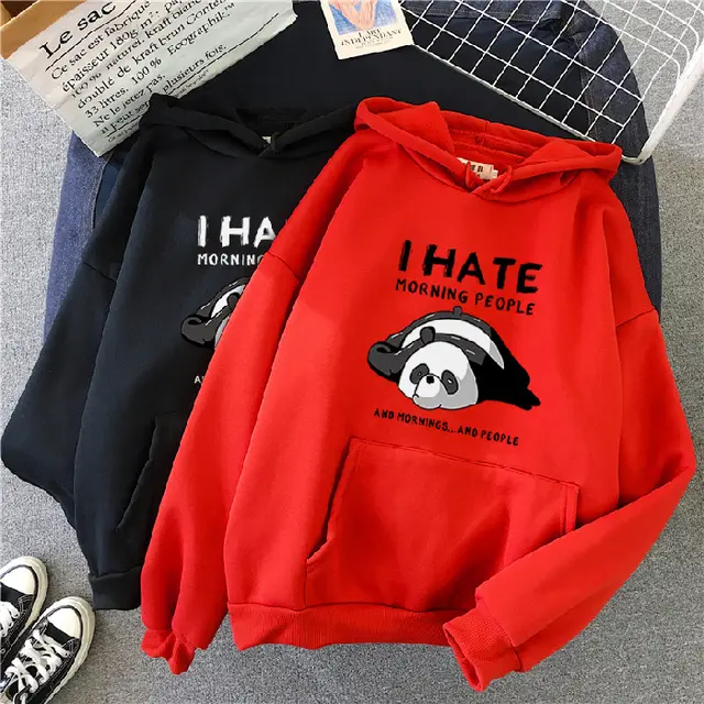 Korean Version Of The Hooded Plus Velvet Sweater Red - Shop at LoveMi