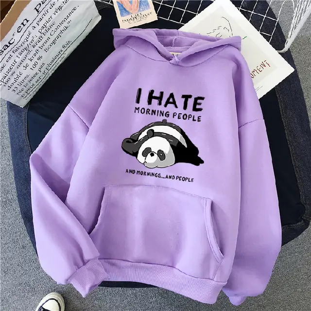 Korean Version Of The Hooded Plus Velvet Sweater Violet - Shop at LoveMi