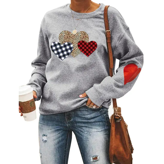 New Love Leopard Print Round Neck Printed Long Sleeve Top Grey - Shop at LoveMi
