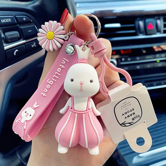 Original Cartoon Sandy Rabbit Keychain Female Cute Bag Pendant Pink - Shop at LoveMi