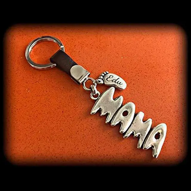 New European and American leather keychain customization Mother's Day gift Brown - Shop at LoveMi