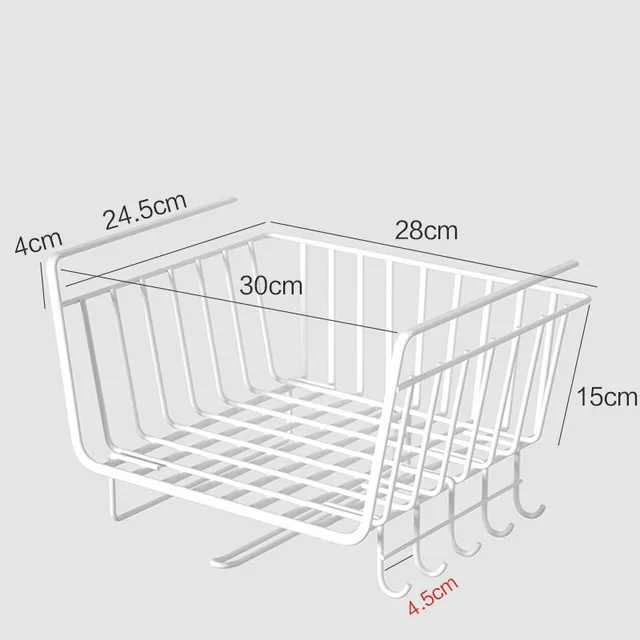Kitchen Storage Rack Artifact Cabinet Wardrobe Layered Storage Hanging Basket White Belt Hook - Shop at LoveMi
