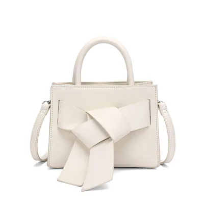 Niche Design Knotted Simple Female Bag Portable Small Square Bag New Fashion All Match Single Shoulder Messenger Bag White - Shop at LoveMi