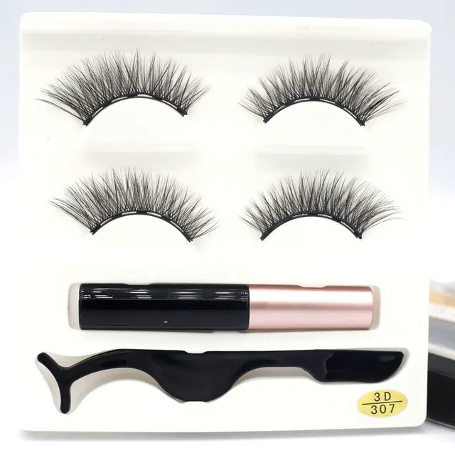 European And American Foreign Trade Manufacturers Two Pairs of Thick Magnetic Eyeliner Set 3D Magnet False Eyelashes Direct Supply 05Style - Shop at LoveMi