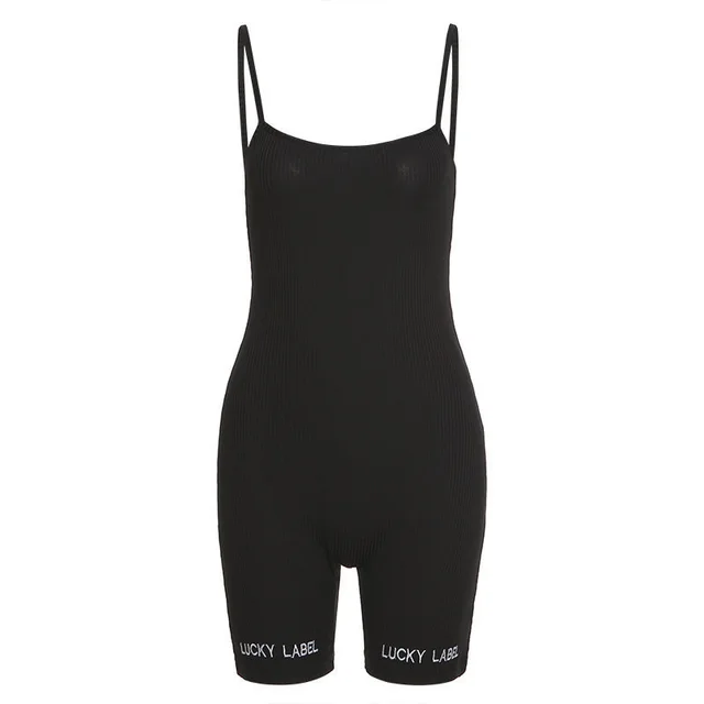 Sling Jumpsuit Shorts Women Running Sports Fitness Yoga Clothes Black - Shop at LoveMi