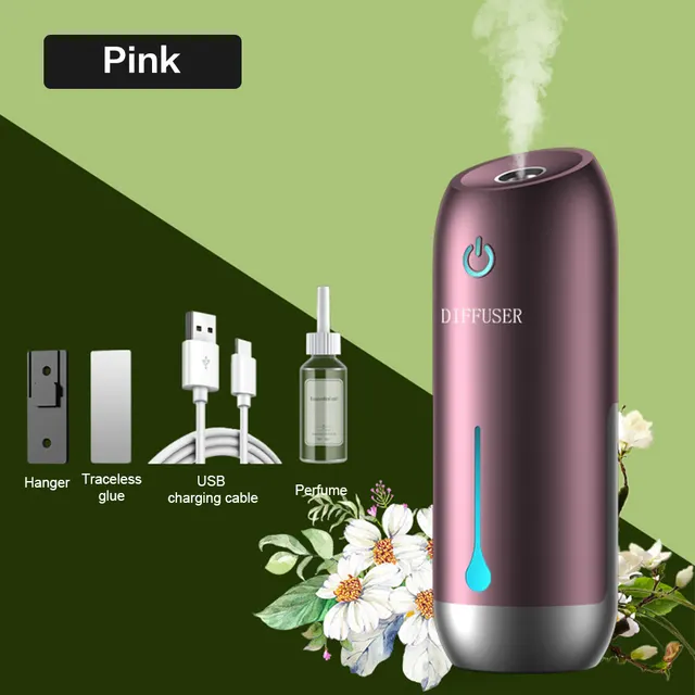 50ml Aromatherapy Machine Timed Automatic Spraying Fragrance Household Perfume Machine Toilet Deodorizing Air Purifying Diffuser Pink - Shop at LoveMi