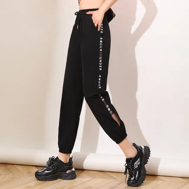 Casual Sports Ice Silk Quick Drying Pants Stretch Mesh Breathable Student Pants Women Black - Shop at LoveMi