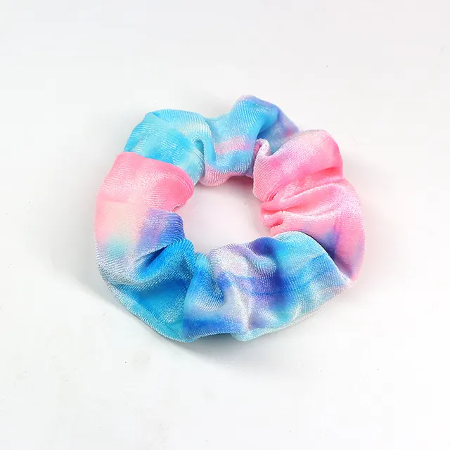 Rainbow Flannel Tie Dye Hair Tie Pink Blue - Shop at LoveMi