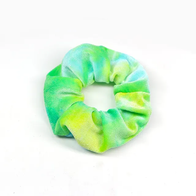 Rainbow Flannel Tie Dye Hair Tie Yellow Green - Shop at LoveMi