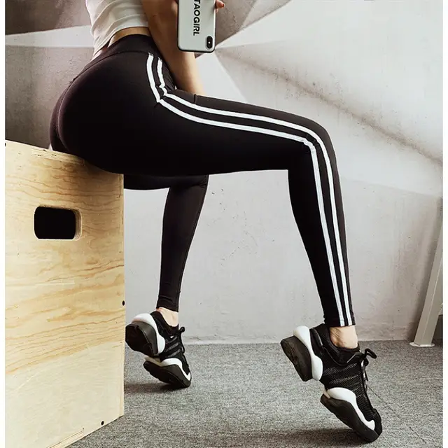 Yoga Pants Hip High Waist Leggings Sweat Absorbent Quick Drying Sports Pants Women'S Pants Black - Shop at LoveMi