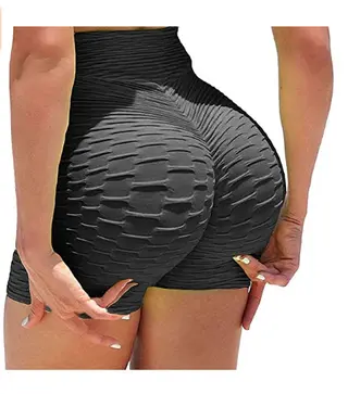 Summer Women'S Solid Color Breathable Leggings Shorts Buttocks - Black