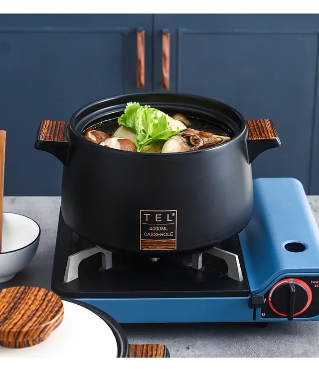 Casserole Soup Anti Drying Household Gas High Temperature Stew Pot Black - Shop at LoveMi