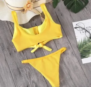 The New Europe And The United States Sexy Swimsuit Bikini Yellow - Shop at LoveMi