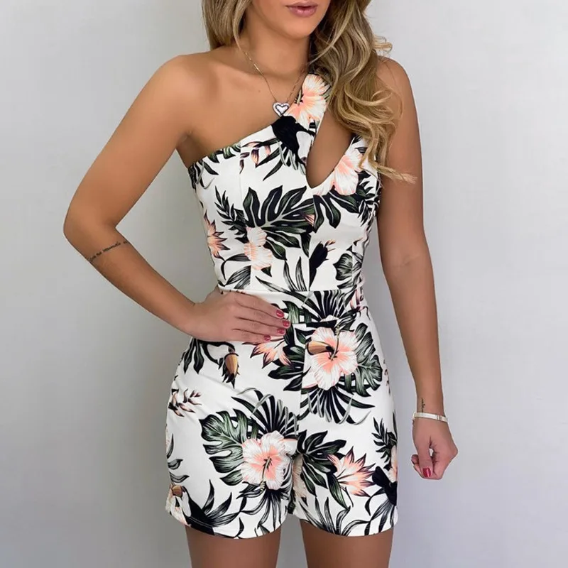 Sexy Sling Off Shoulder Slim Printed Jumpsuit Printing Xl - Shop at LoveMi