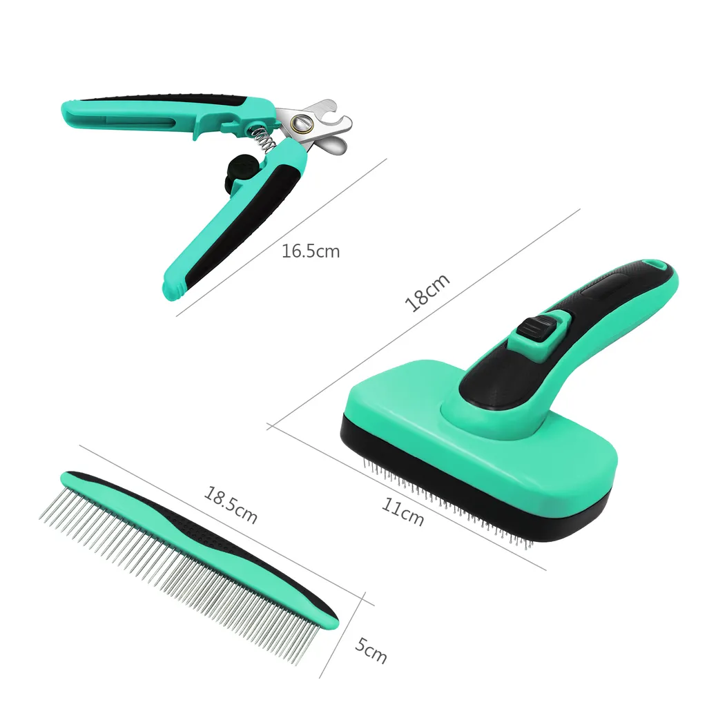 Pet Brush Retractable Hair Removal Comb - Set