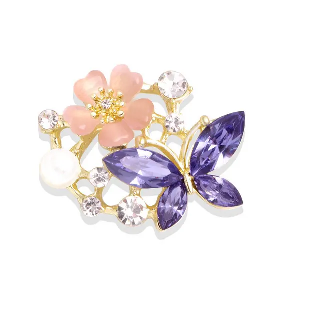 Diamond Butterfly Cartoon Pearl Brooch 50Style - Shop at LoveMi