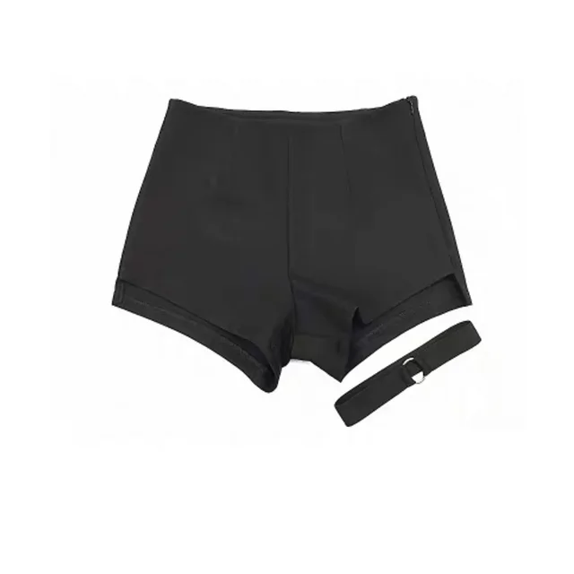 Trendy Hip Hop Ins High Waist Slim Sexy Jump Di Irregular Half Length Suit Skirt Ring Shorts - Shop at LoveMi