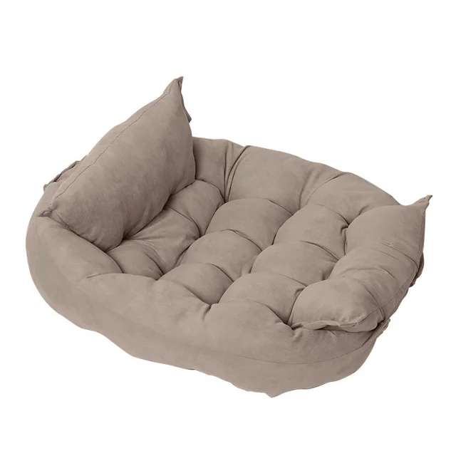 Summer Folding Dog Sofa Bed Soft Pet Mat Method To Fight Small And Medium Sized Dog Pet Kennel Khaki Brown - Shop at LoveMi