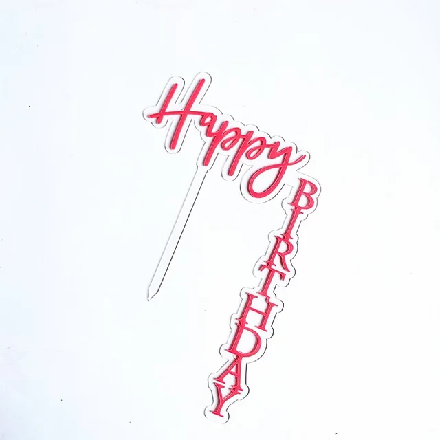 Original Net Red Acrylic Birthday Cake Insert Brand Supply Right Angle Happy Birthday Cake Decoration 13 Color - Shop at LoveMi