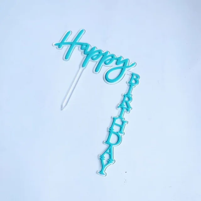 Original Net Red Acrylic Birthday Cake Insert Brand Supply Right Angle Happy Birthday Cake Decoration 5 Color - Shop at LoveMi