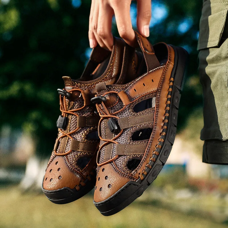 Men's Sandals Men's Shoes Casual Trend Plus Size Khaki - Shop at LoveMi