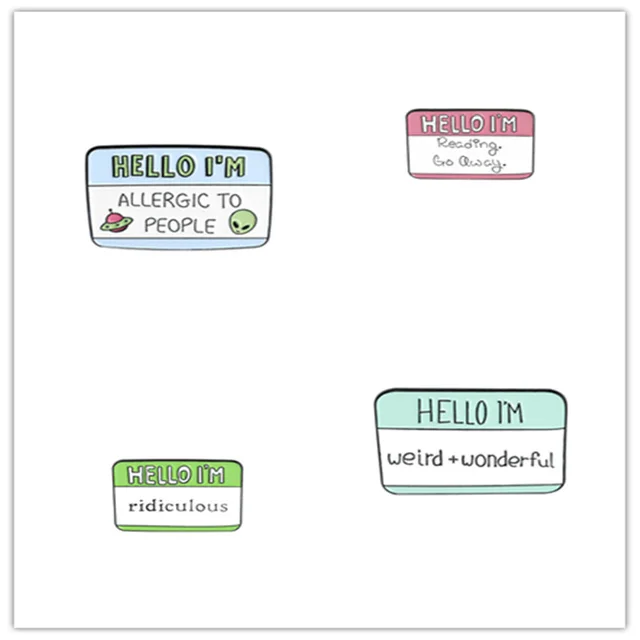 Funny Dialog Enamel Pins Humor Label Cute Brooch Clothes Lapel Pins Cartoon Accessories Set - Shop at LoveMi
