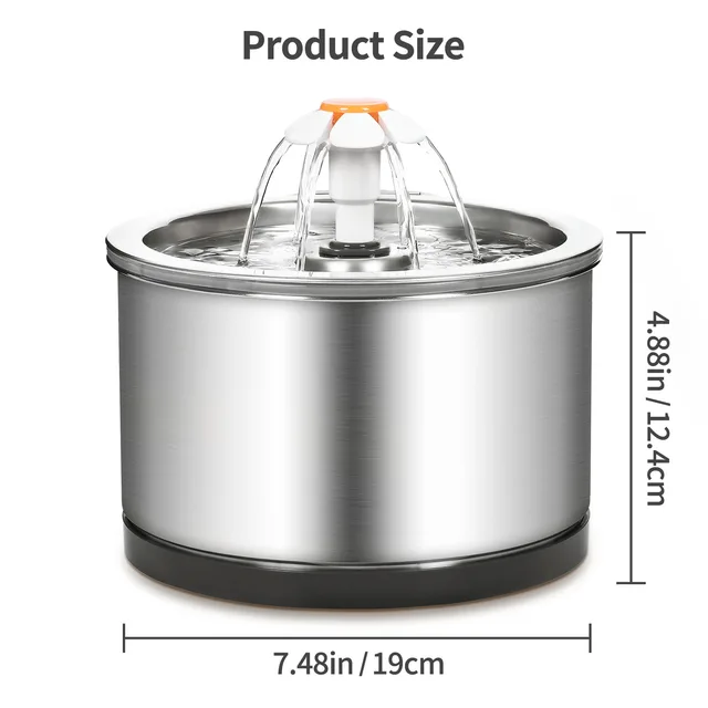 Silver Wing Round All Steel Flower Pet Water Dispenser Silver - Shop at LoveMi