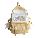 Waterproof School Bag Korean Version Wild Backpack Women Large Capacity - Yellow