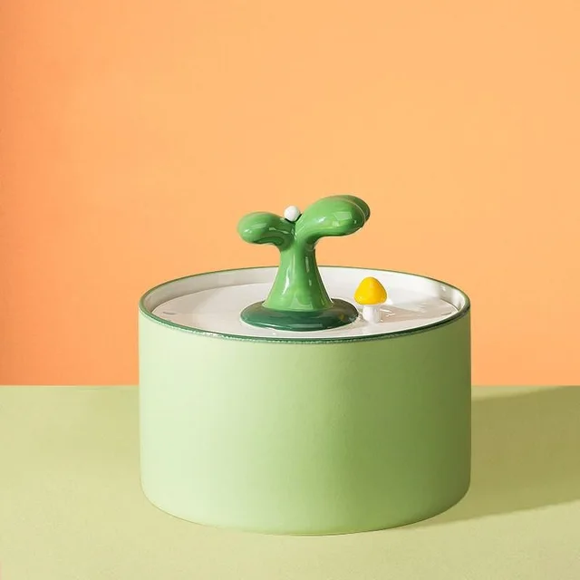 Cat automatic Drinking Fountain Ceramic Drinking Fountain Green - Shop at LoveMi