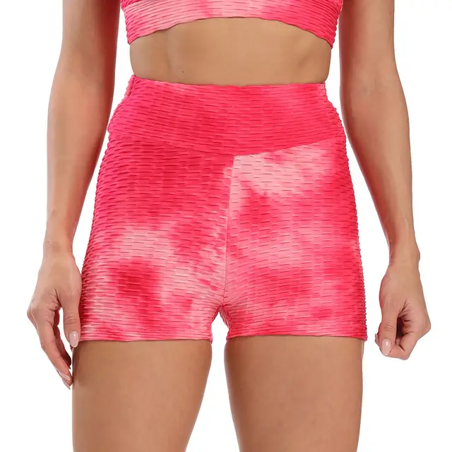Body Building And Hip Lifting Ink Tie Dyeing Jacquard Leisure Sports Yoga Shorts 12Style - Shop at LoveMi