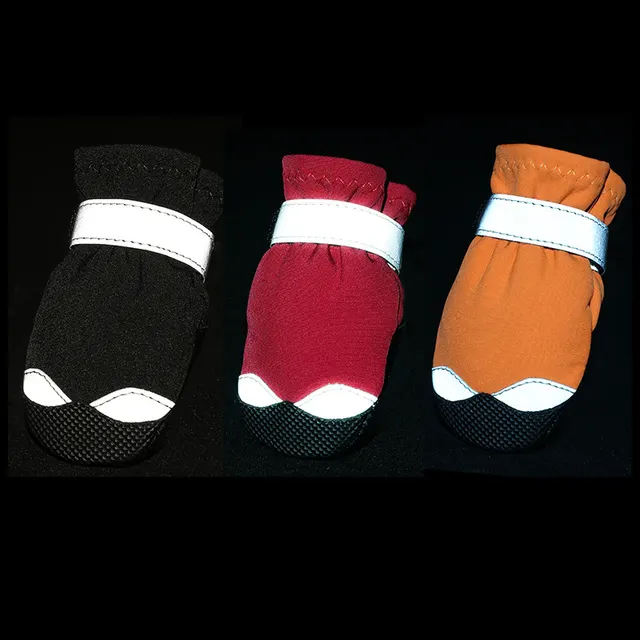 Winter Dog Shoes Reflective Warm Pet Dog Boots Waterproof Dog Rain Shoes Black - Shop at LoveMi