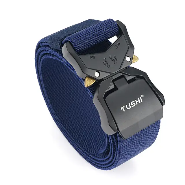 Denim Canvas Tooling Belt Young People Trend Elastic Band Blue - Shop at LoveMi