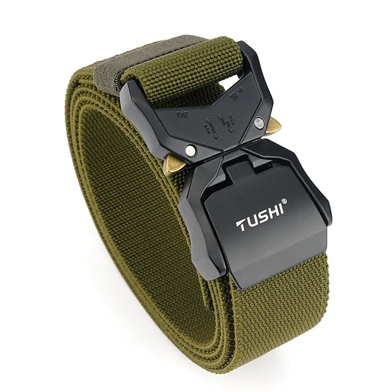 Denim Canvas Tooling Belt Young People Trend Elastic Band - Green
