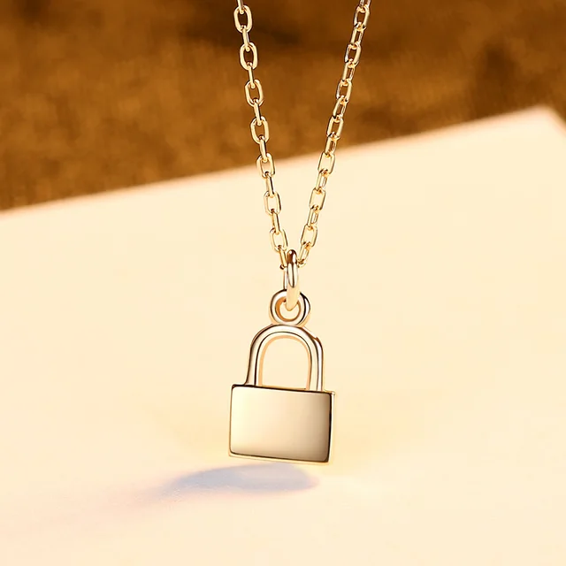 S925 Silver Key Pendant Necklace Women Simple Clavicle Chain Gold - Shop at LoveMi