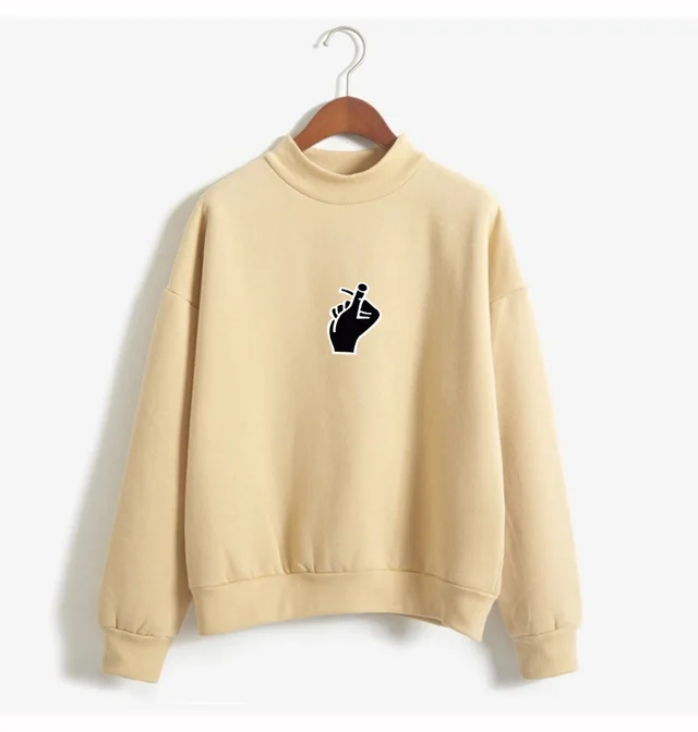 Fast Selling Popular Women''s Clothing Korean Ulzzang Love Finger Than Heart Gesture Plush Sweater 01Style - Shop at LoveMi