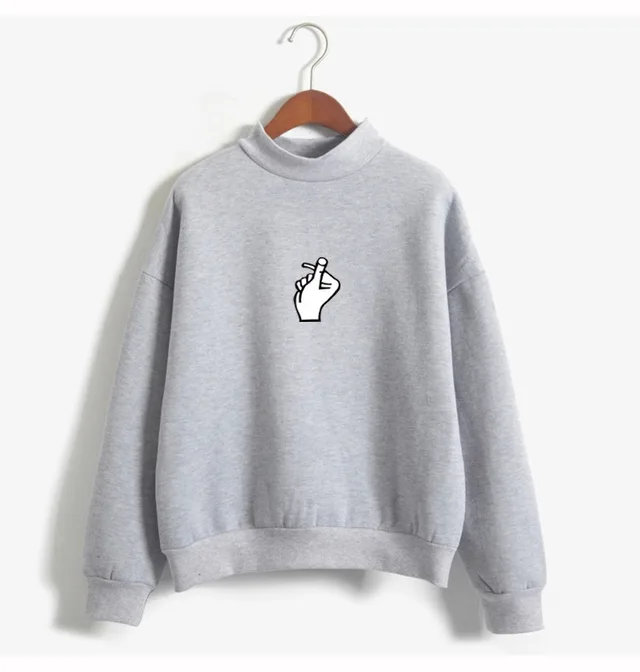 Fast Selling Popular Women''s Clothing Korean Ulzzang Love Finger Than Heart Gesture Plush Sweater 05Style - Shop at LoveMi