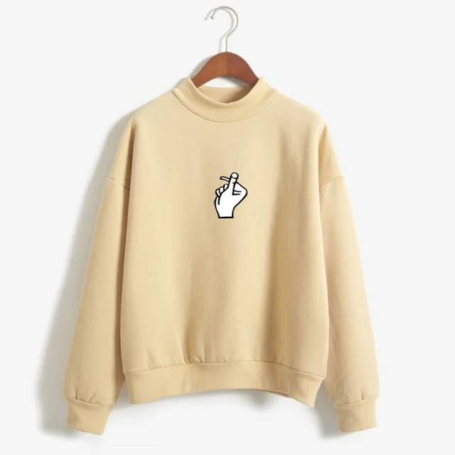 Fast Selling Popular Women''s Clothing Korean Ulzzang Love Finger Than Heart Gesture Plush Sweater 09Style - Shop at LoveMi