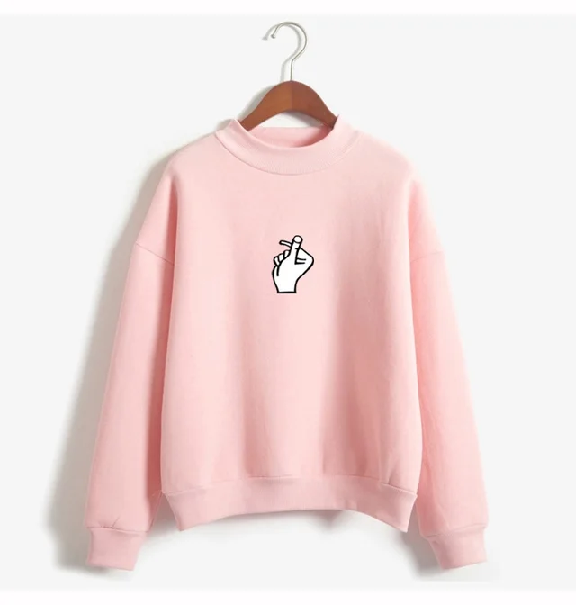 Fast Selling Popular Women''s Clothing Korean Ulzzang Love Finger Than Heart Gesture Plush Sweater 10Style - Shop at LoveMi