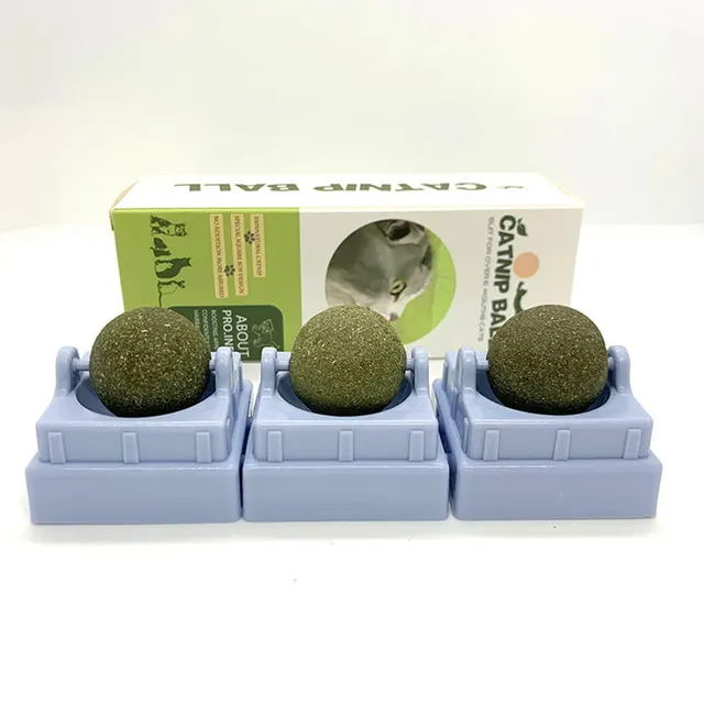 New Pet Molar Teeth Cleaner Cat Mutian Polygonum Rotating Catnip Ball Blue - Shop at LoveMi