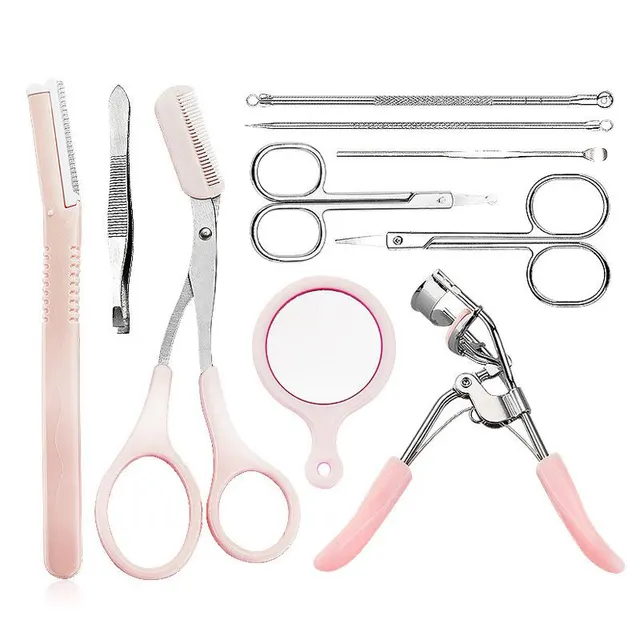 Beginner Eyebrow Trimming Knife Set Of 10 Pink - Shop at LoveMi