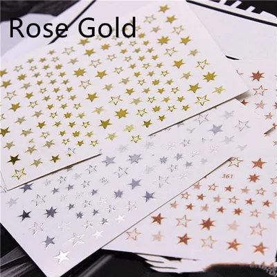 Nail Art Decoration Adhesive Simulation 3D Applique Pentagram Rose Gold - Shop at LoveMi