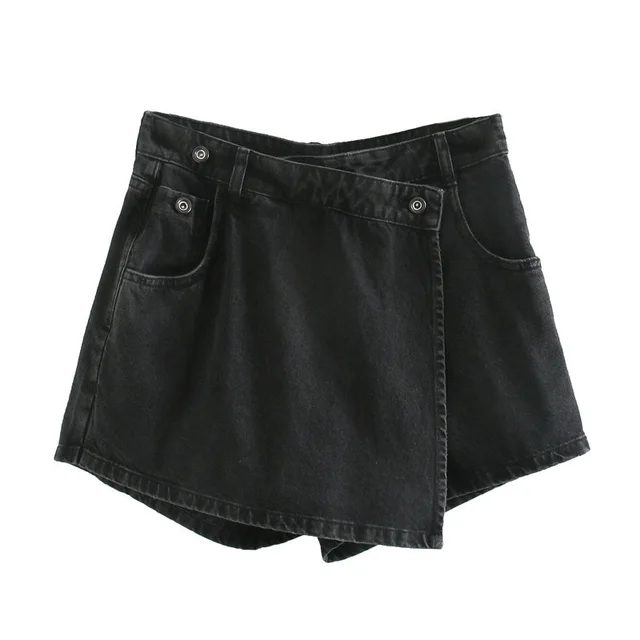 High Waist Jeans Culottes All Match Slim Fit Black - Shop at LoveMi