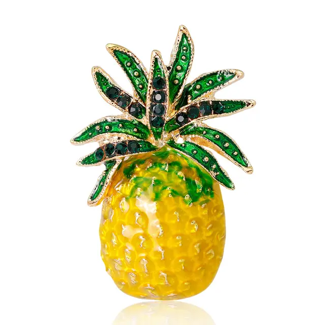 Fruit Brooch Dripping Oil Pineapple Corsage Yellow - Shop at LoveMi