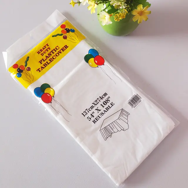 Disposable Party Tablecloth Pe Plastic Sheet Birthday Dessert Table Solid Color Tableclothth Beige - Shop at LoveMi