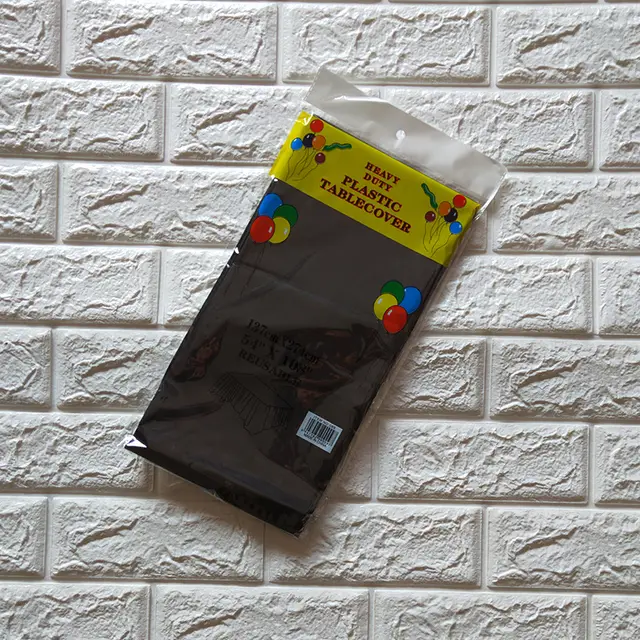 Disposable Party Tablecloth Pe Plastic Sheet Birthday Dessert Table Solid Color Tableclothth Black - Shop at LoveMi