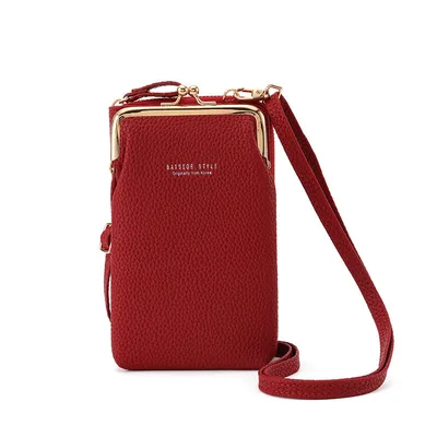 Machine Bag Wallet Korean Style Large Capacity Mid length Fashion Casual Zipper Vertical Crossbody Bag Red - Shop at LoveMi